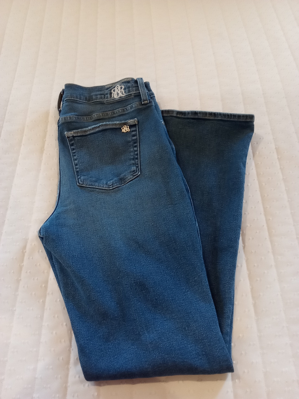 Rock & Republic Kasandra Midwash Blue Boot Cut Leg Denim Jeans Sz16L - Picture 3 of 6